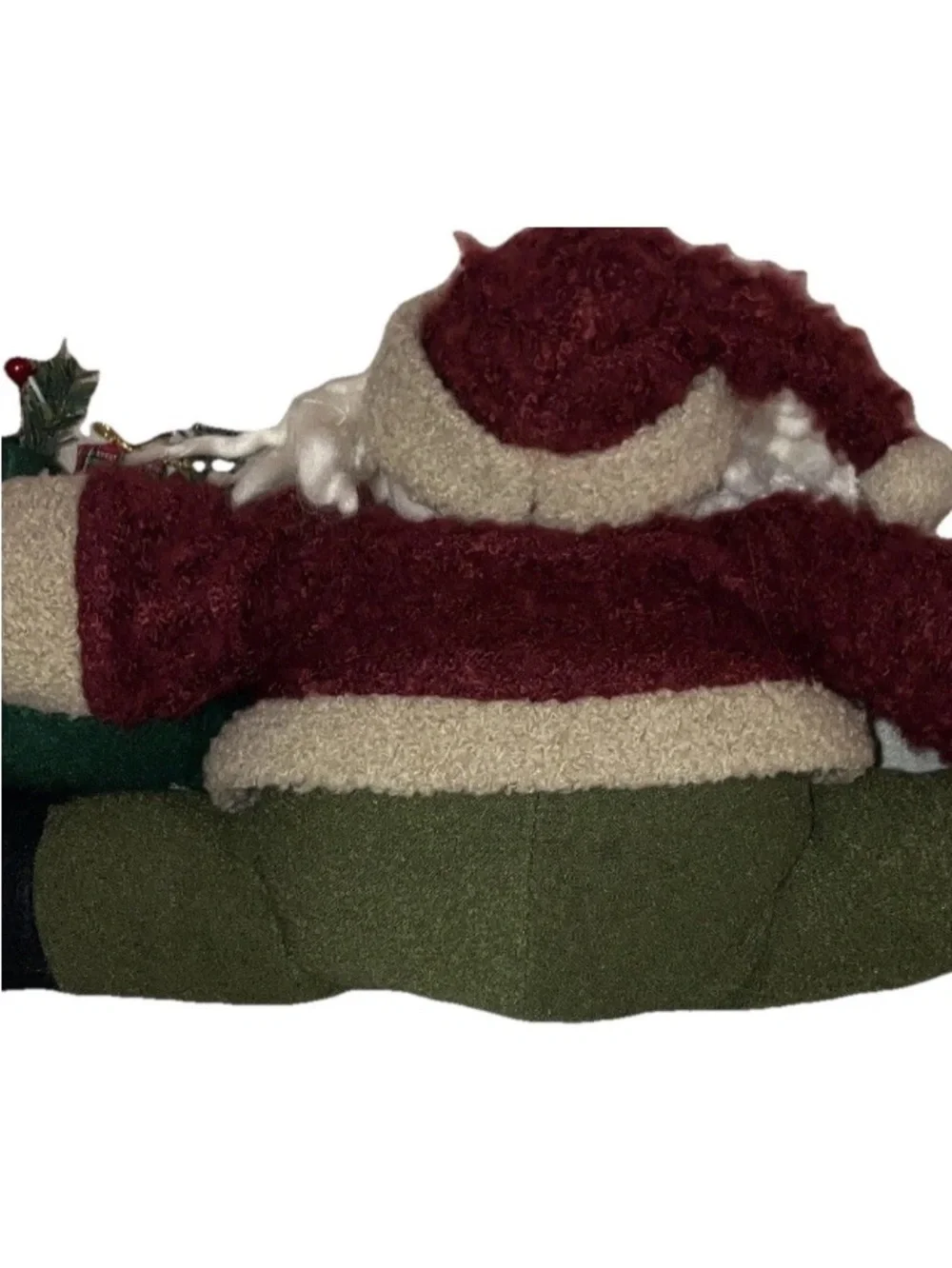 Country Santa Claus Christmas Weighted Holiday Plush Cabin Fireplace Decor 18 In